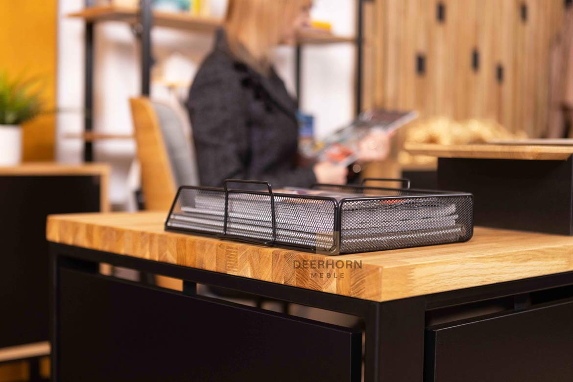 Bureau Loft avec plateau en bois et mélanges