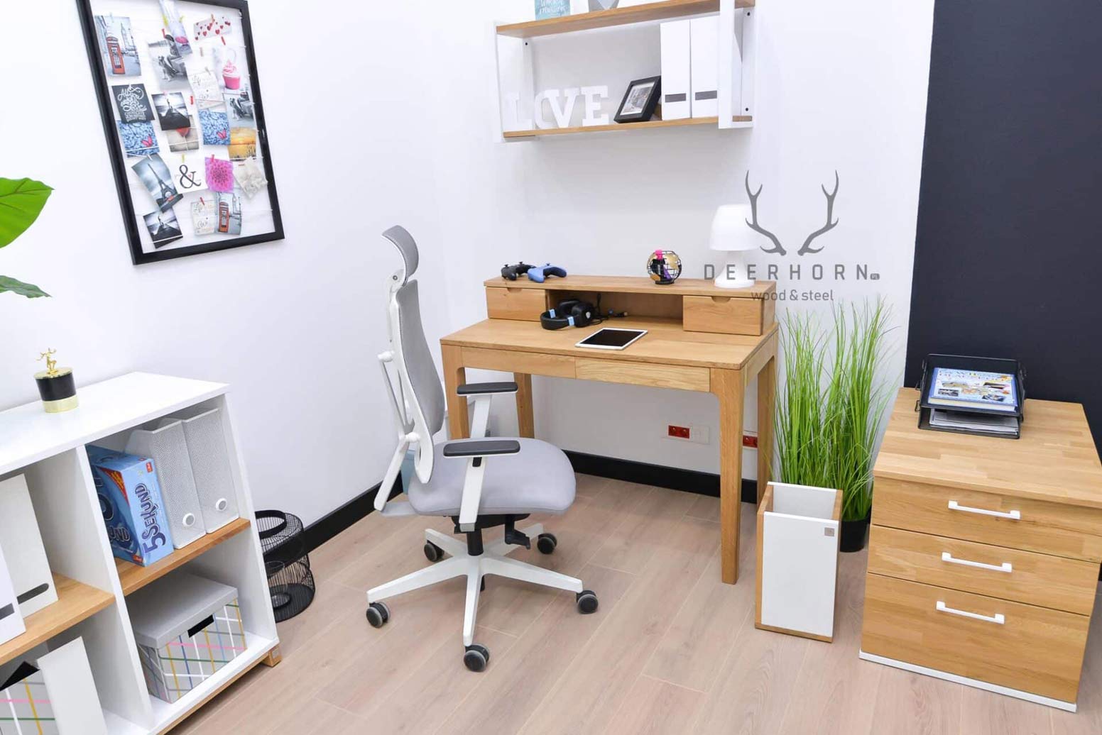 Bureau en bois, secrétaire, coiffeuse Dione plus