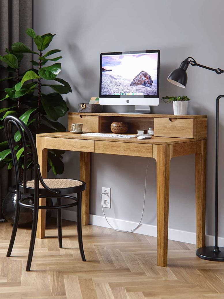 Bureau en bois, secrétaire, coiffeuse Dione plus