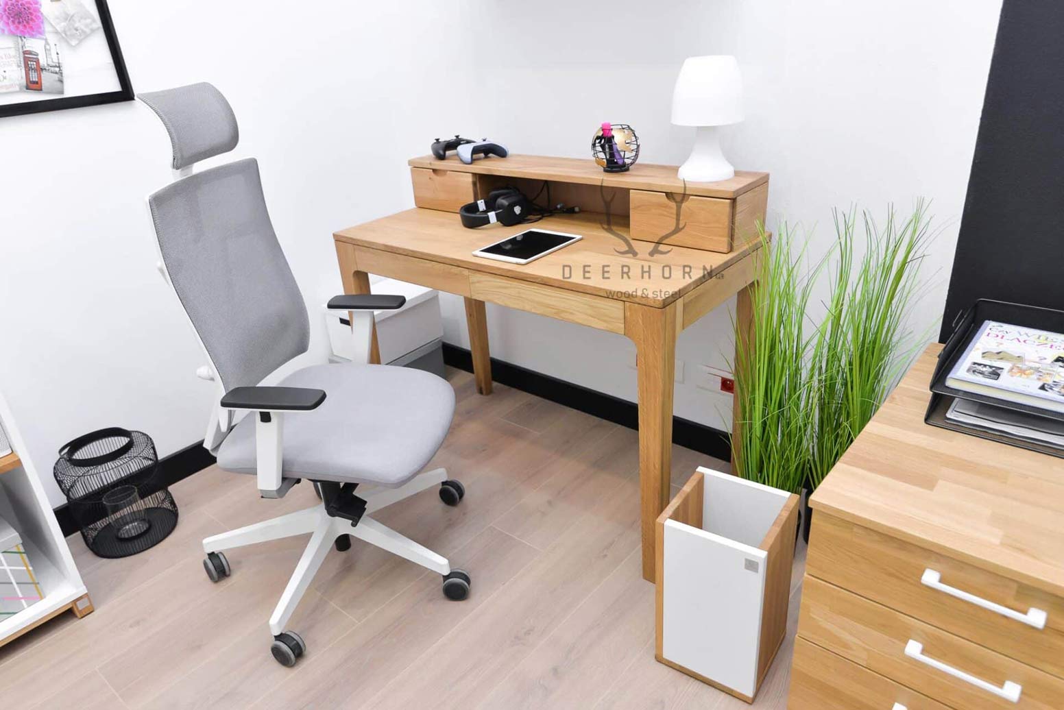 Bureau en bois, secrétaire, coiffeuse Dione plus