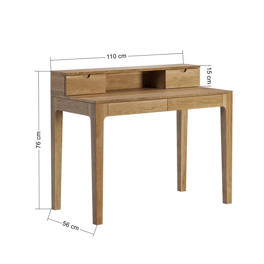 Bureau en bois, secrétaire, coiffeuse Dione plus