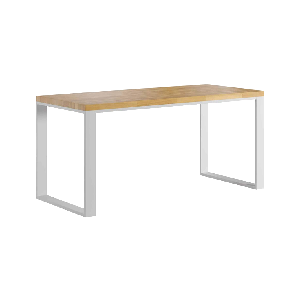 Bureau blanc avec plateau en bois
