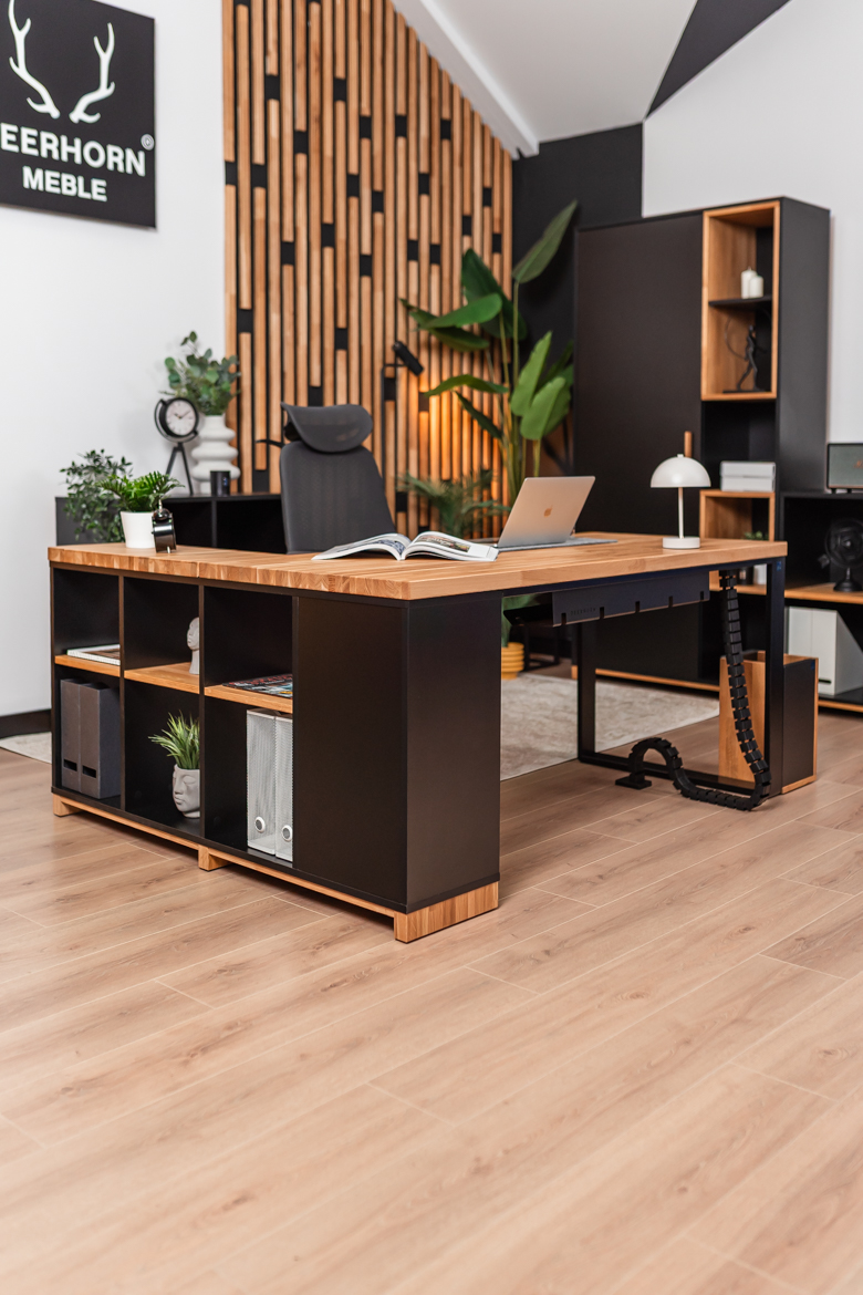 Bureau d'angle pour bureau et cabinet d'avocat loft en bois