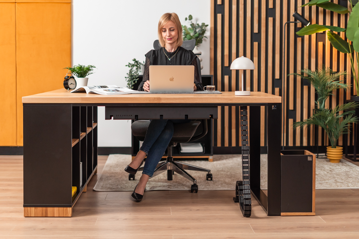 Bureau d'angle pour bureau et cabinet d'avocat loft en bois