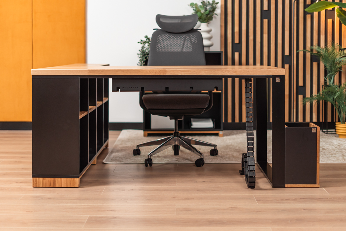 Bureau d'angle pour bureau et cabinet d'avocat loft en bois