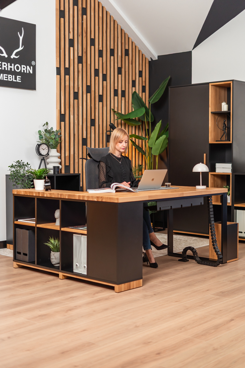 Bureau d'angle pour bureau et cabinet d'avocat loft en bois