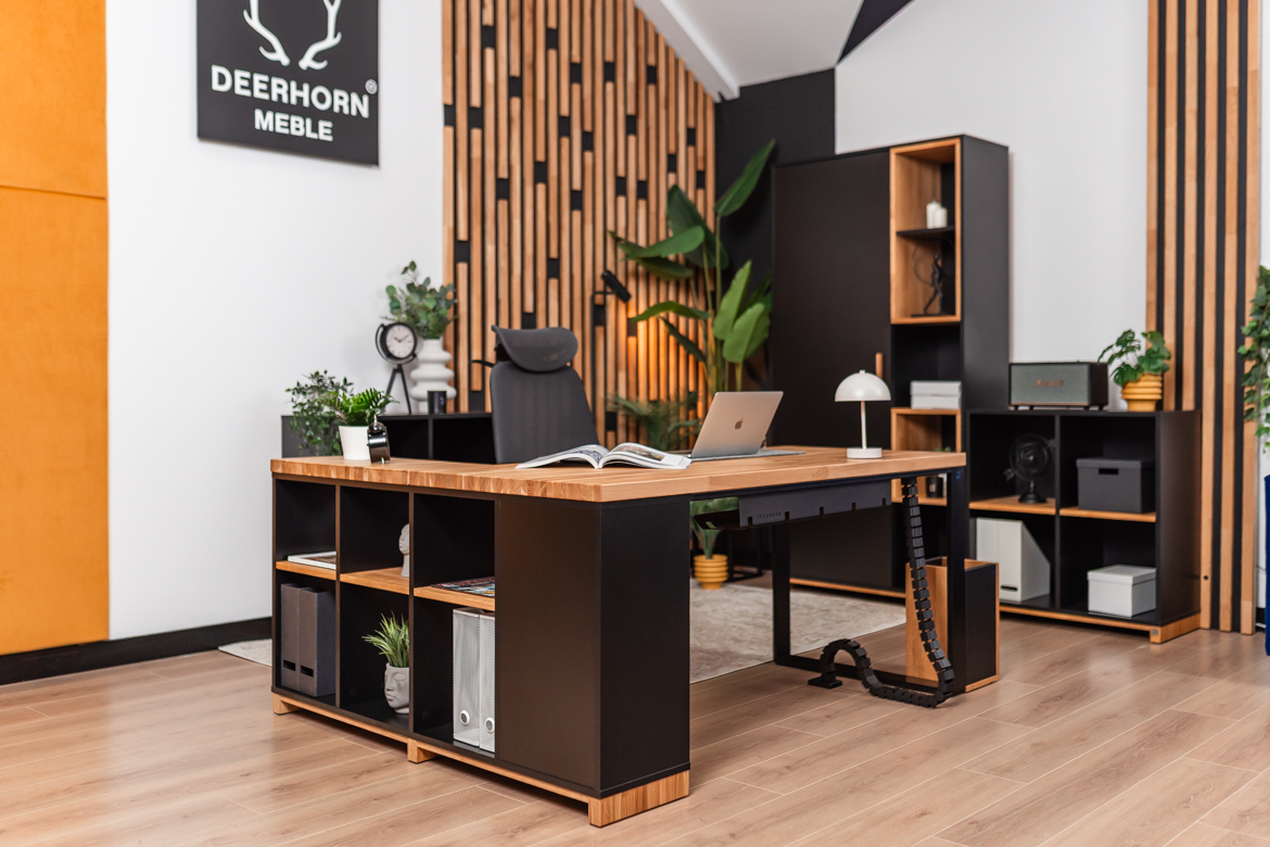 Bureau d'angle pour bureau et cabinet d'avocat loft en bois