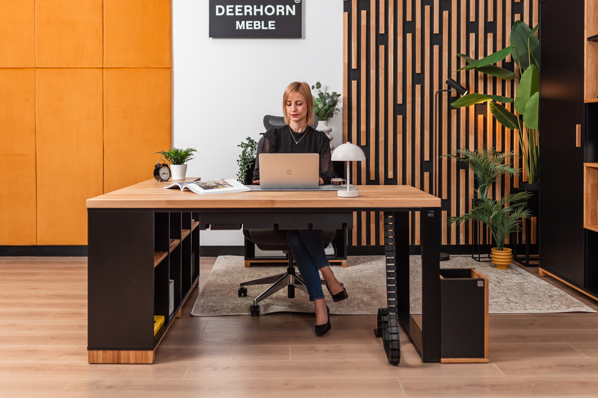 Bureau d'angle pour bureau et cabinet d'avocat loft en bois