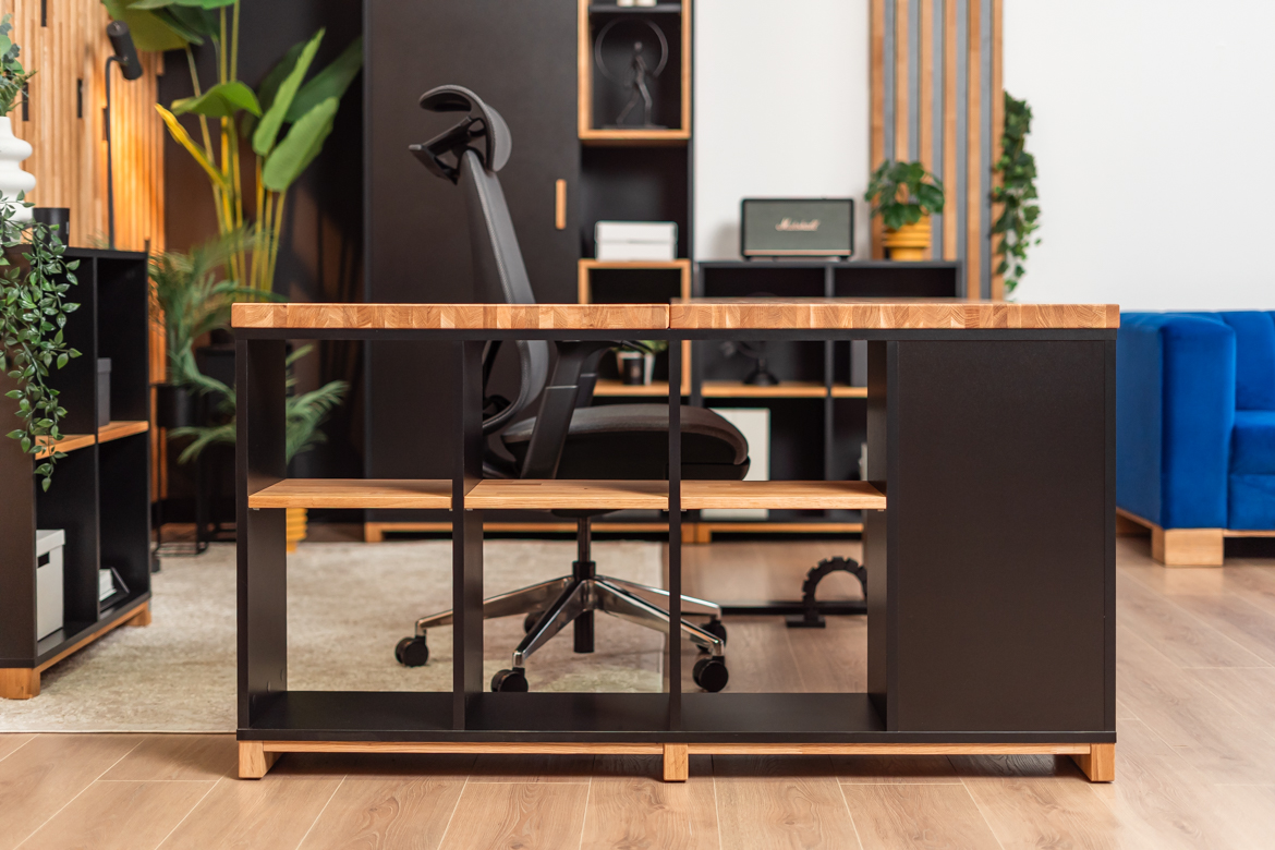 Bureau d'angle pour bureau et cabinet d'avocat loft en bois