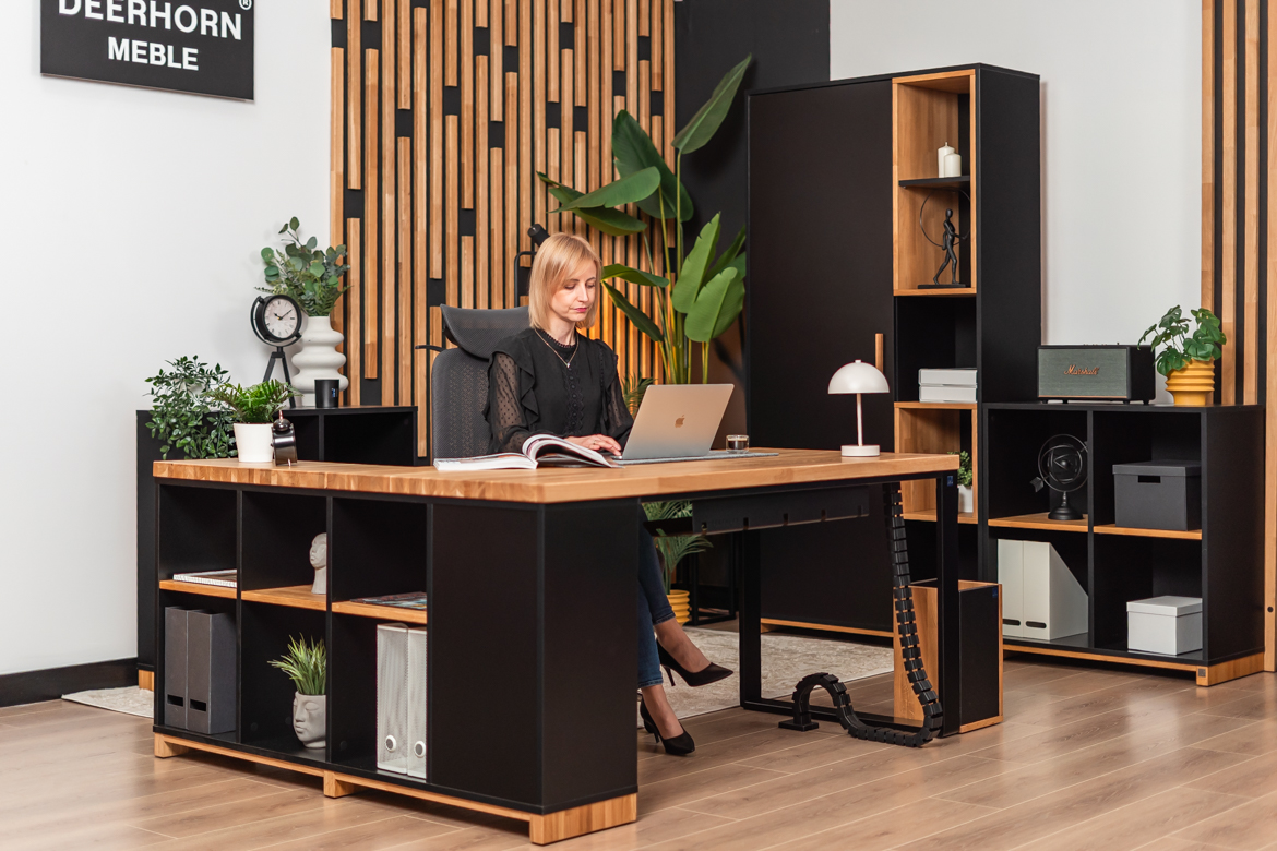 Bureau d'angle pour bureau et cabinet d'avocat loft en bois