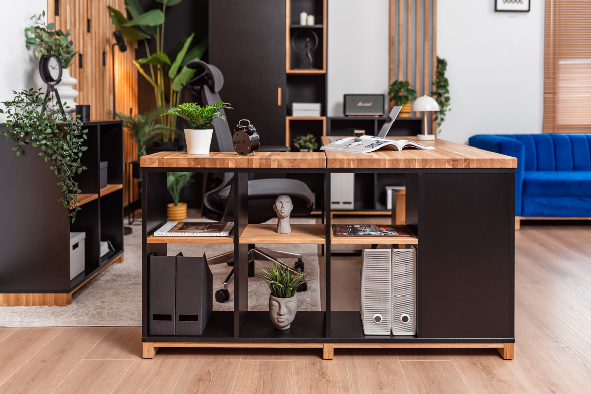 Bureau d'angle pour bureau et cabinet d'avocat loft en bois