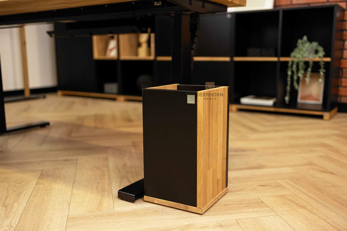 Corbeille à papier en bois pour le bureau