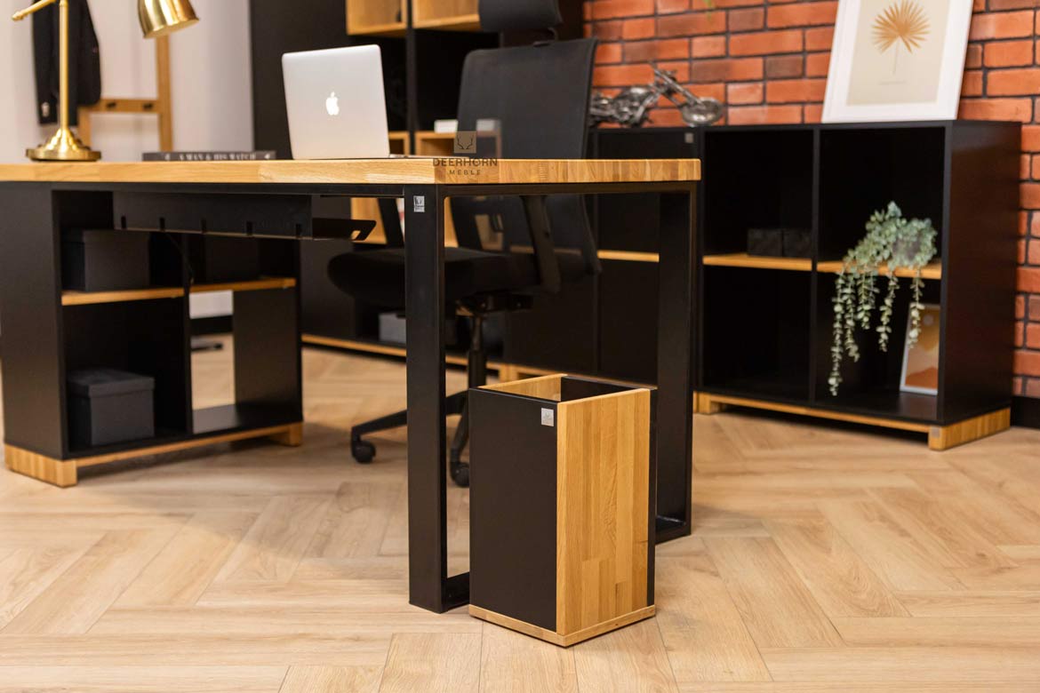 Corbeille à papier en bois pour le bureau