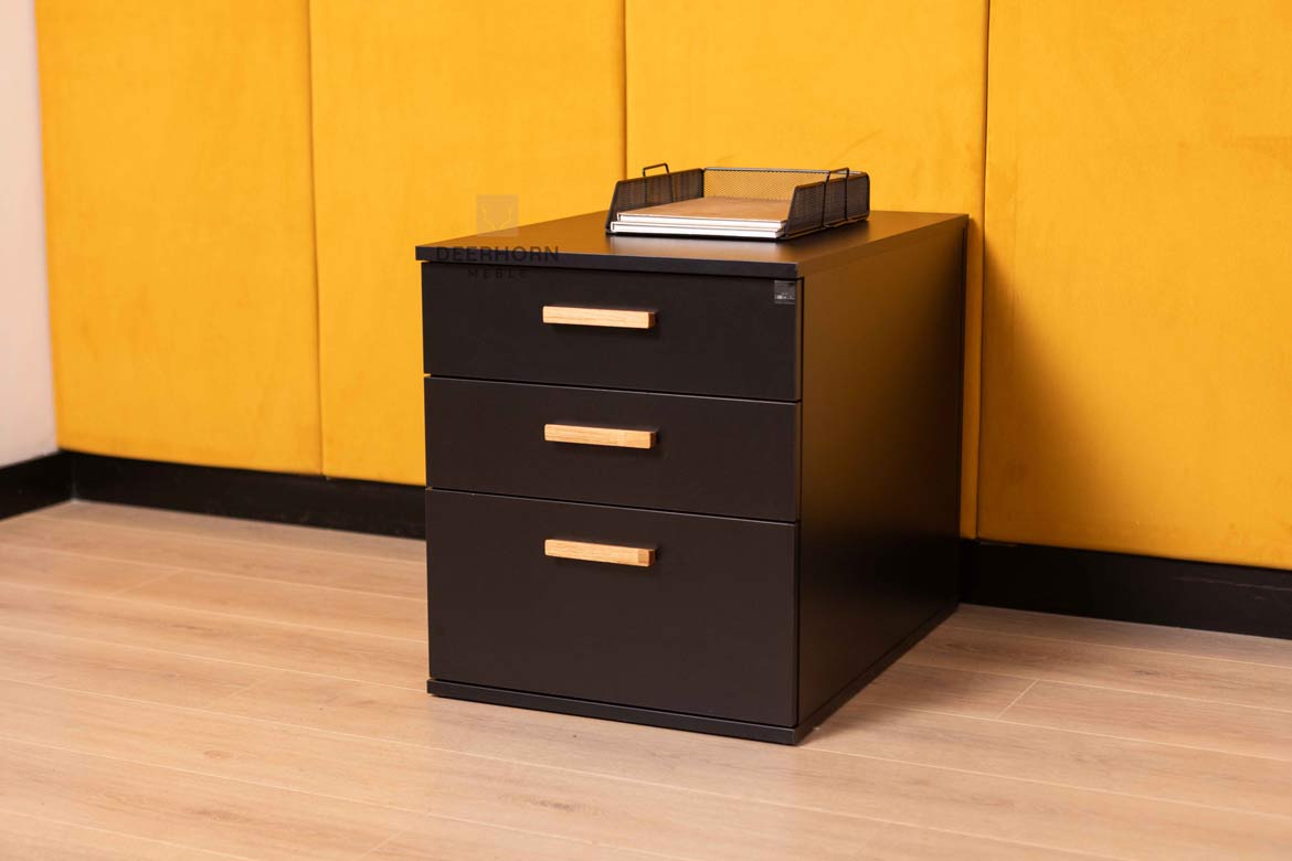 Conteneur mobile noir avec tiroirs Loft Office