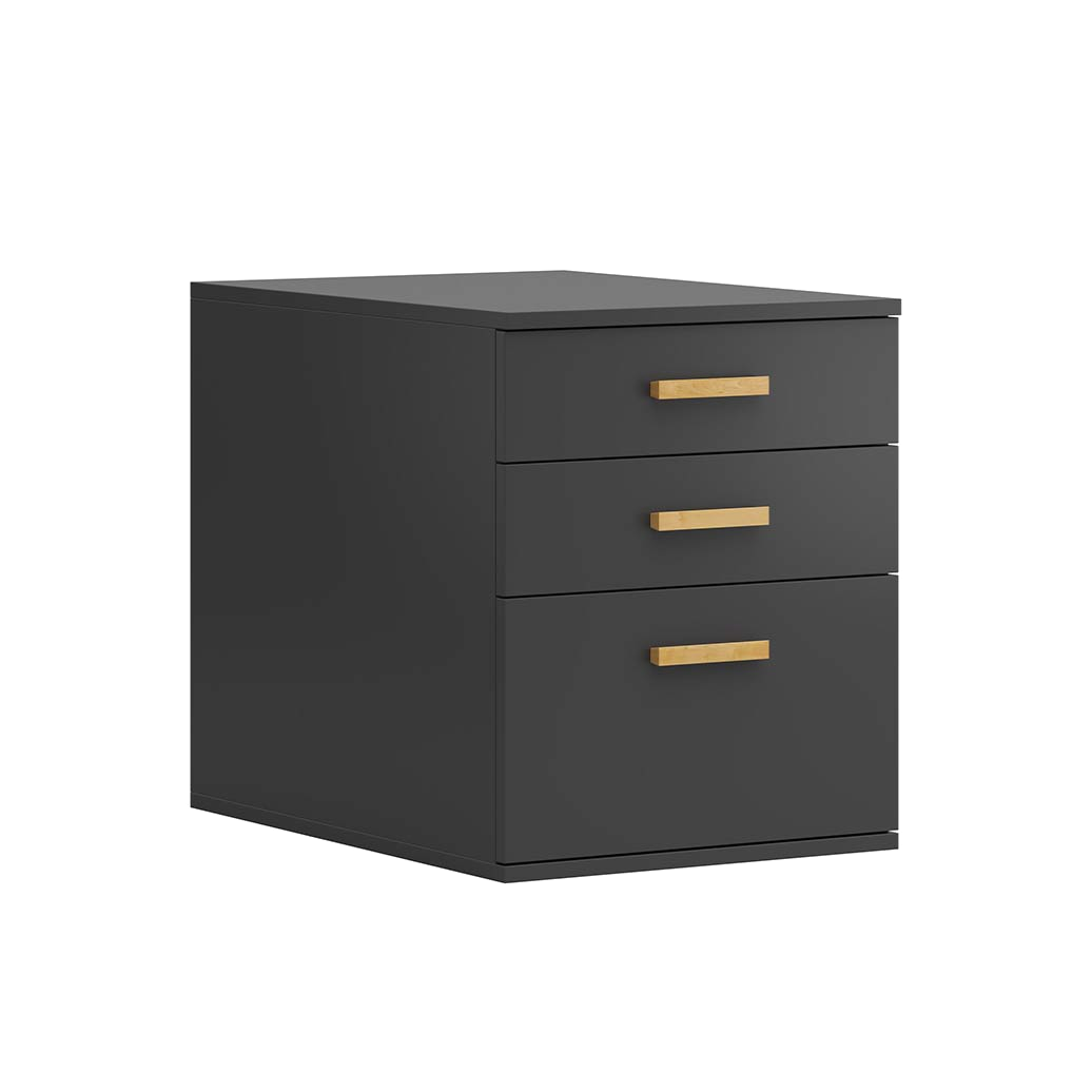 Conteneur mobile noir avec tiroirs Loft Office