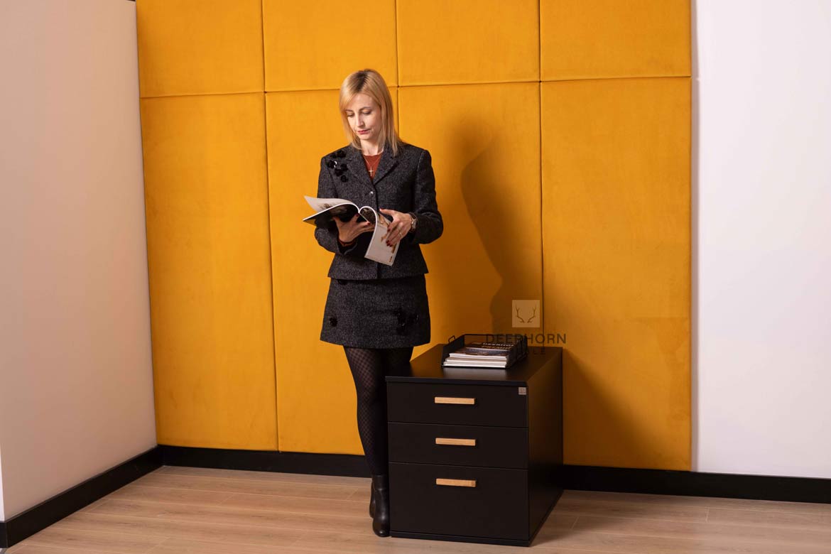 Conteneur mobile noir avec tiroirs Loft Office