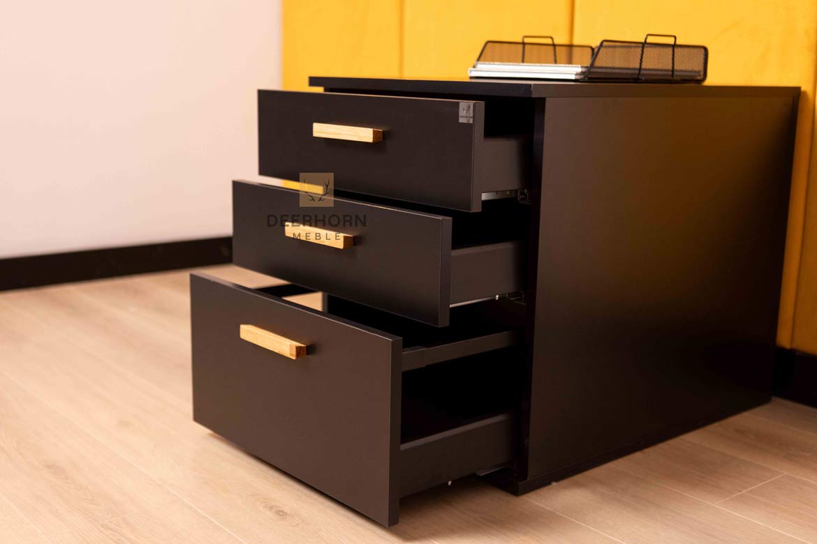 Conteneur mobile noir avec tiroirs Loft Office