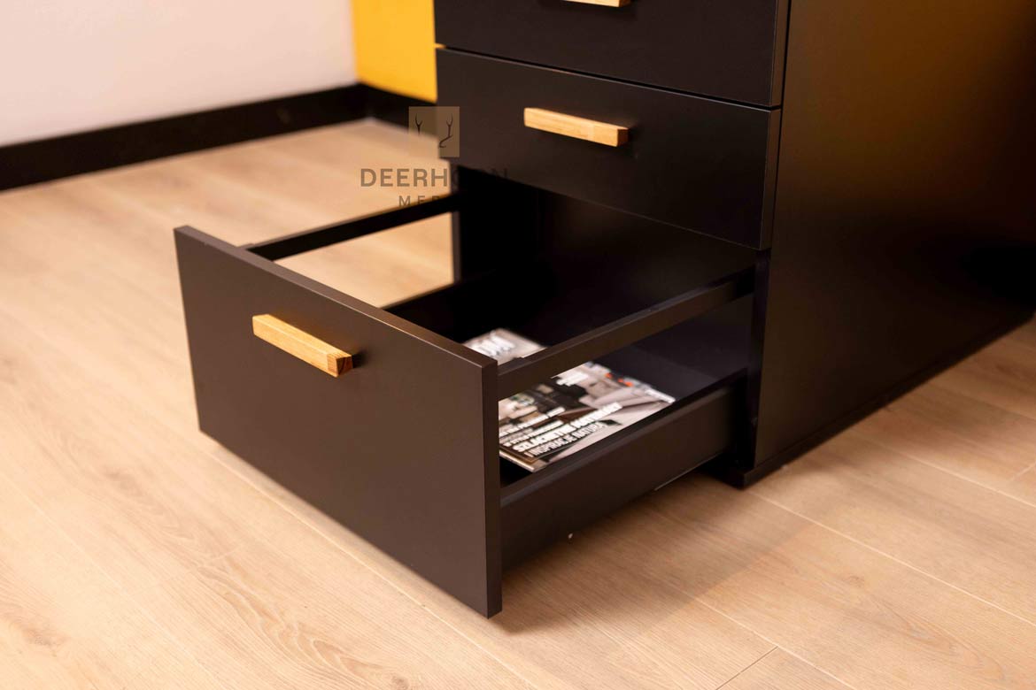 Conteneur mobile noir avec tiroirs Loft Office