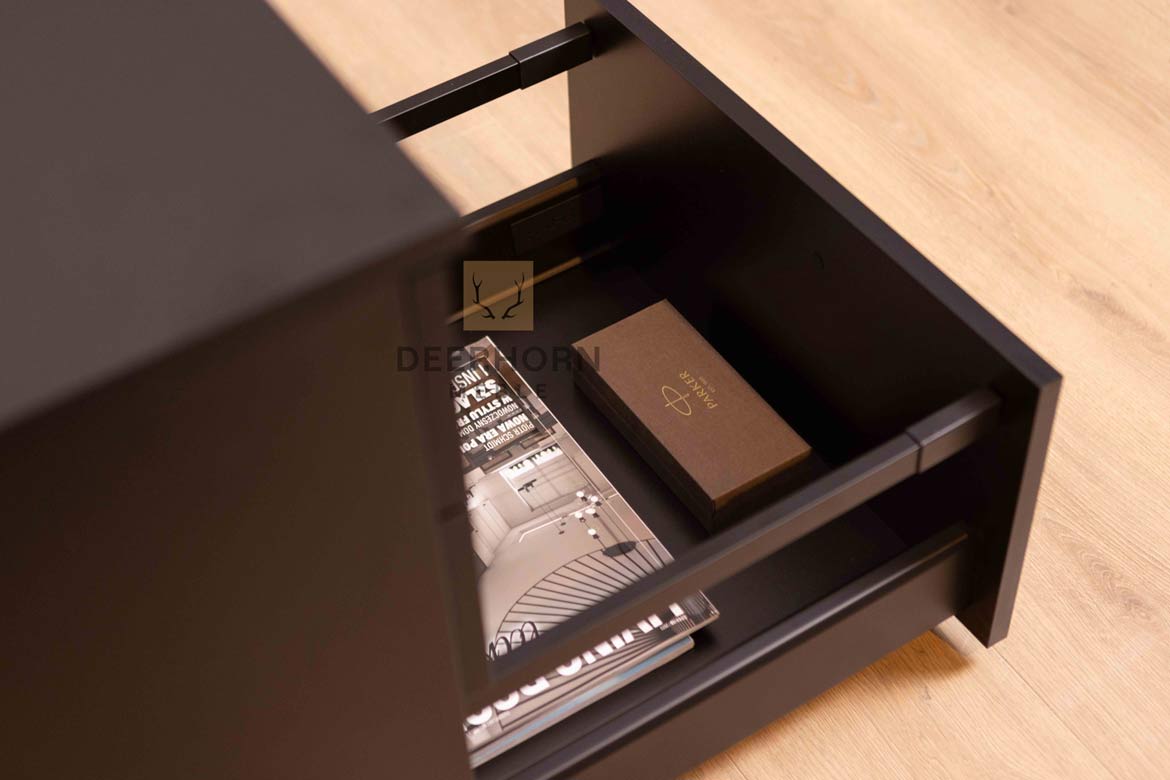 Conteneur mobile noir avec tiroirs Loft Office