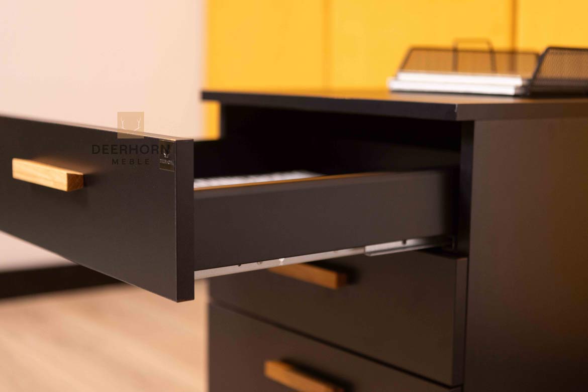 Conteneur mobile noir avec tiroirs Loft Office