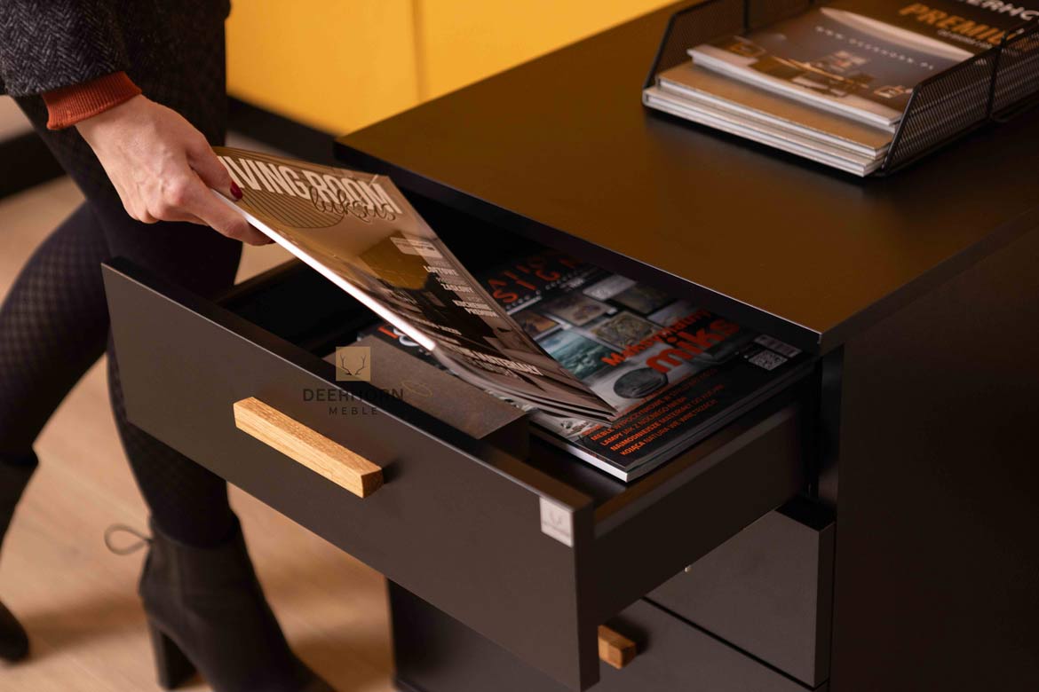 Conteneur mobile noir avec tiroirs Loft Office