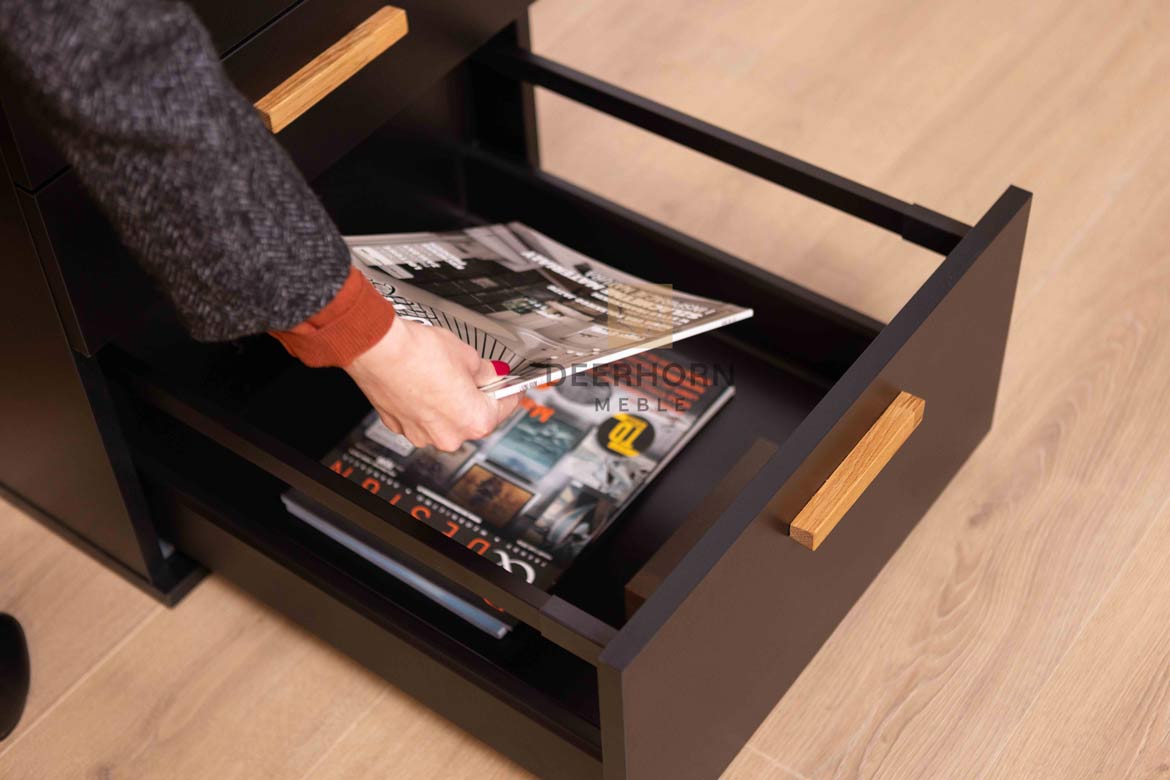 Conteneur mobile noir avec tiroirs Loft Office