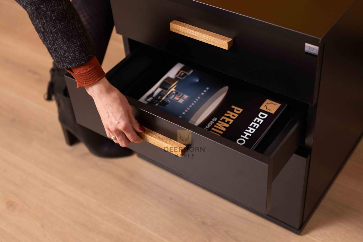 Conteneur mobile noir avec tiroirs Loft Office