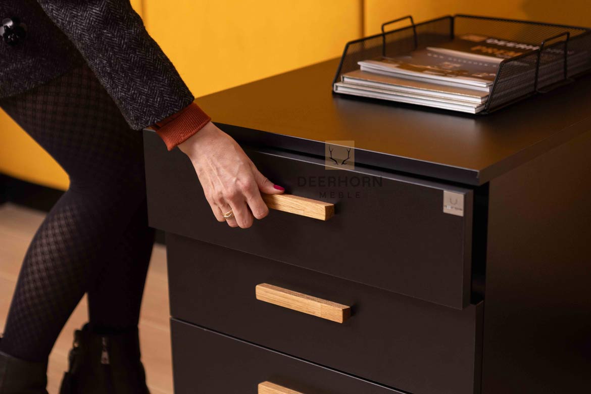 Conteneur mobile noir avec tiroirs Loft Office