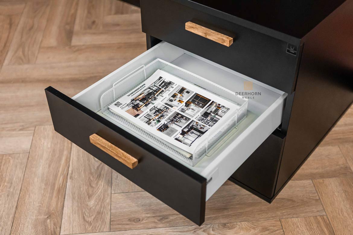 Conteneur mobile noir avec tiroirs Loft Office