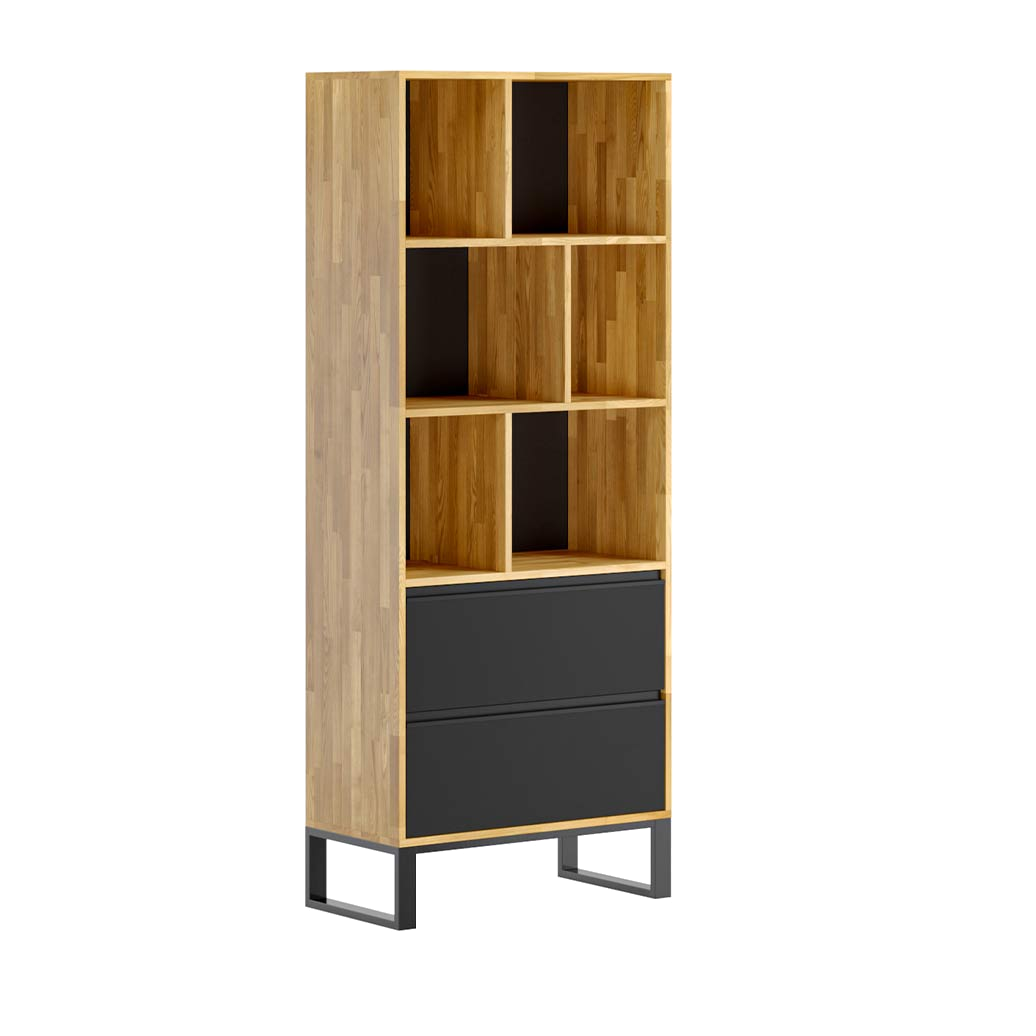 Bibliothèque de bureau avec tiroirs. Bibliothèque pour classeurs ou livres. Bureau Loft plus