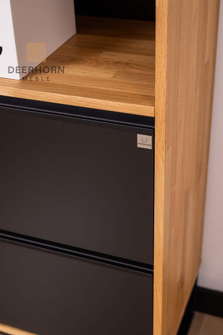 Bibliothèque de bureau avec tiroirs. Bibliothèque pour classeurs ou livres. Bureau Loft plus