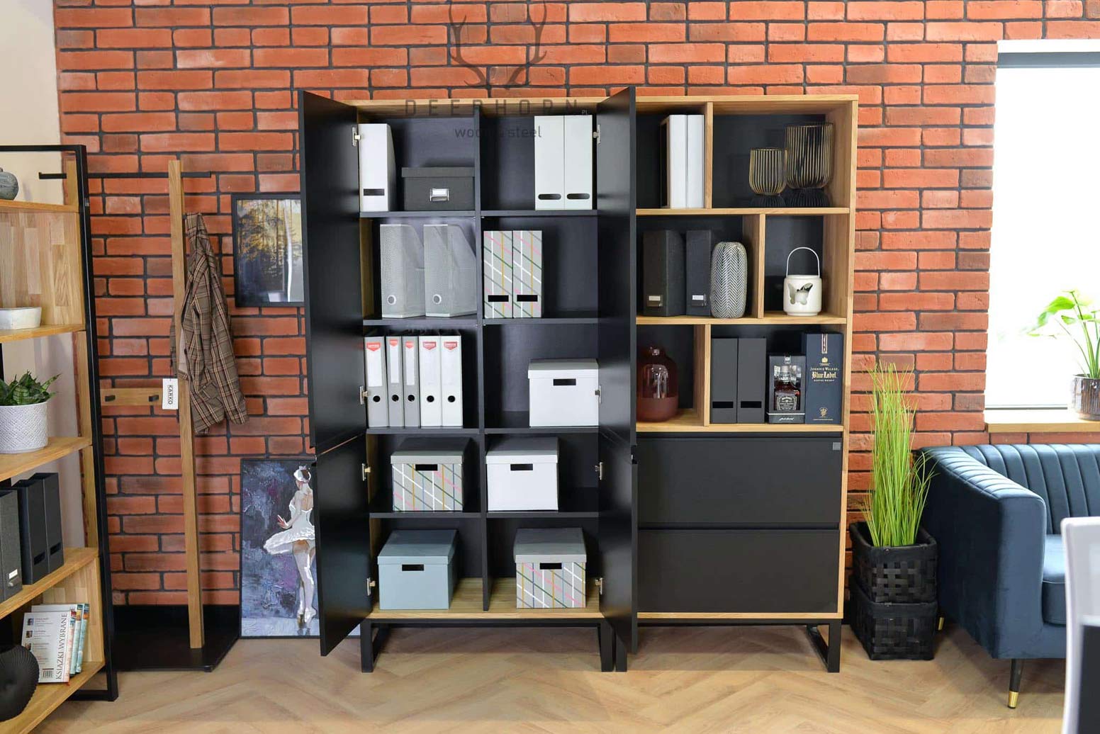 Armoire de bureau, armoire noire de la collection loft office plus