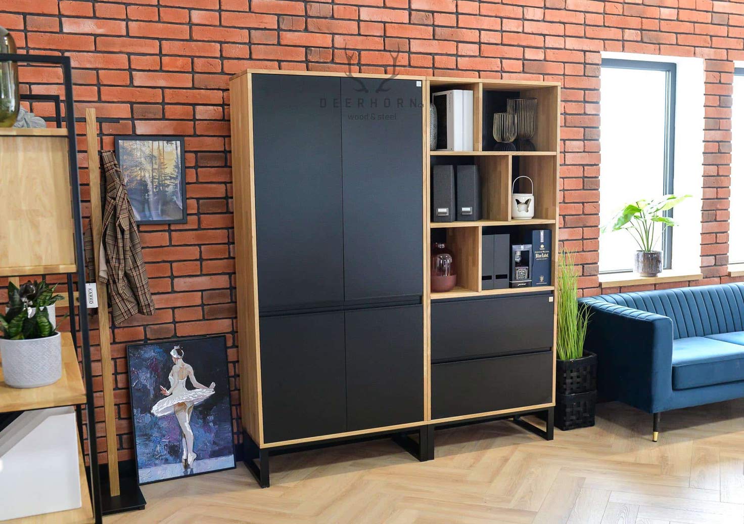 Armoire de bureau, armoire noire de la collection loft office plus