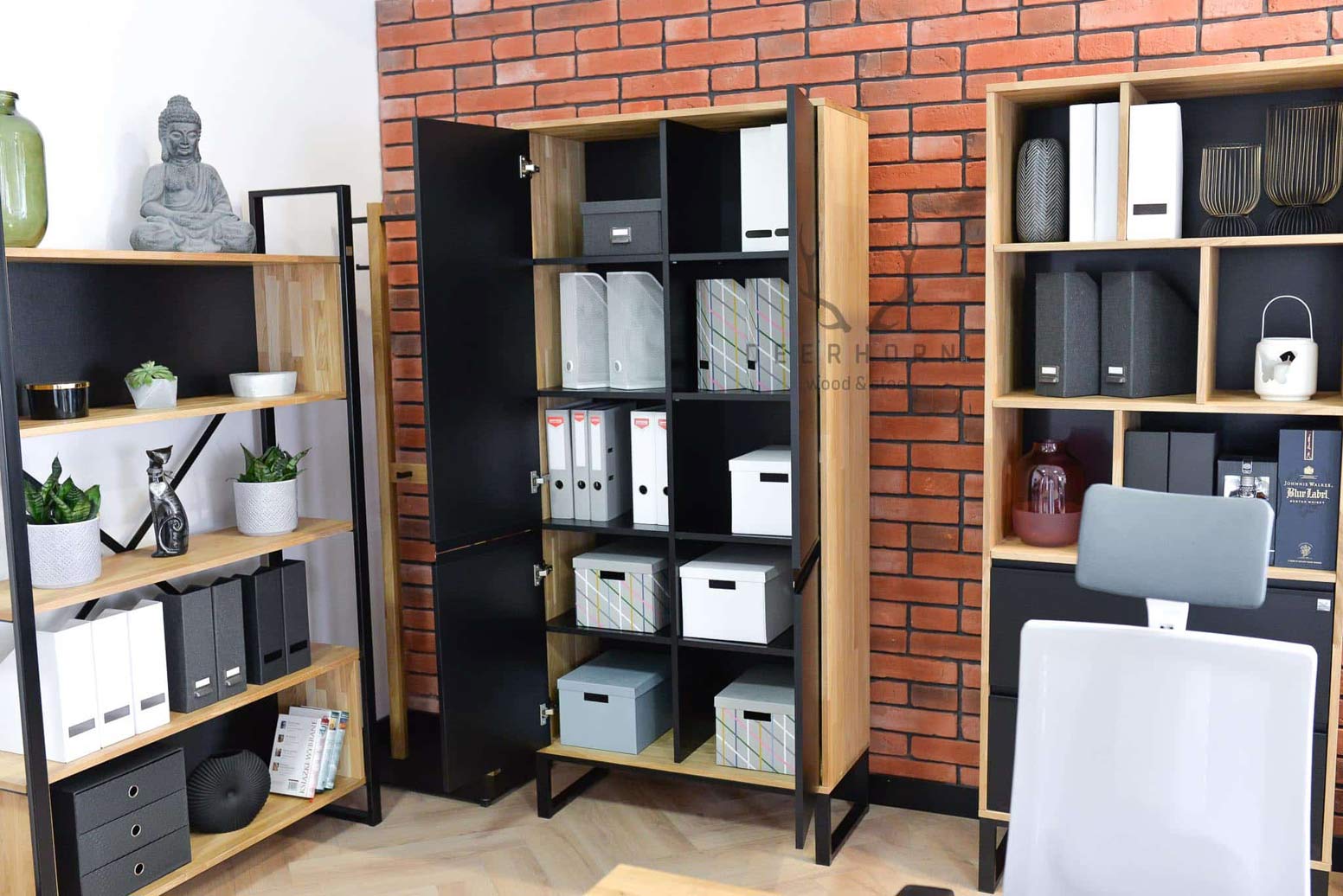 Armoire de bureau, armoire noire de la collection loft office plus