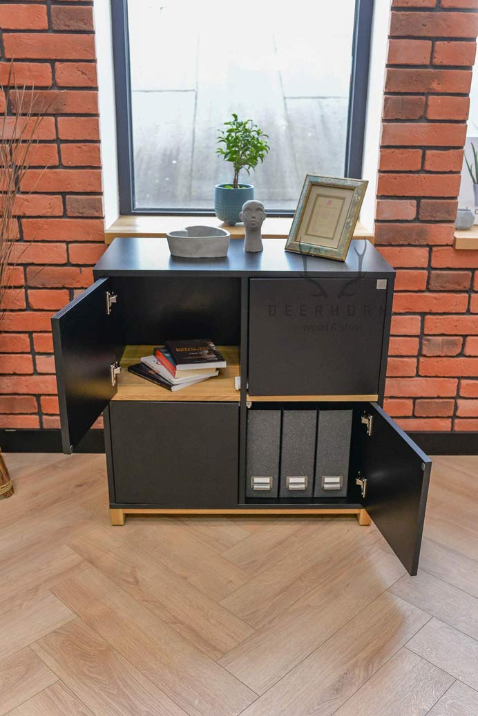 Classeur de bureau noir de la collection Modern Office commode