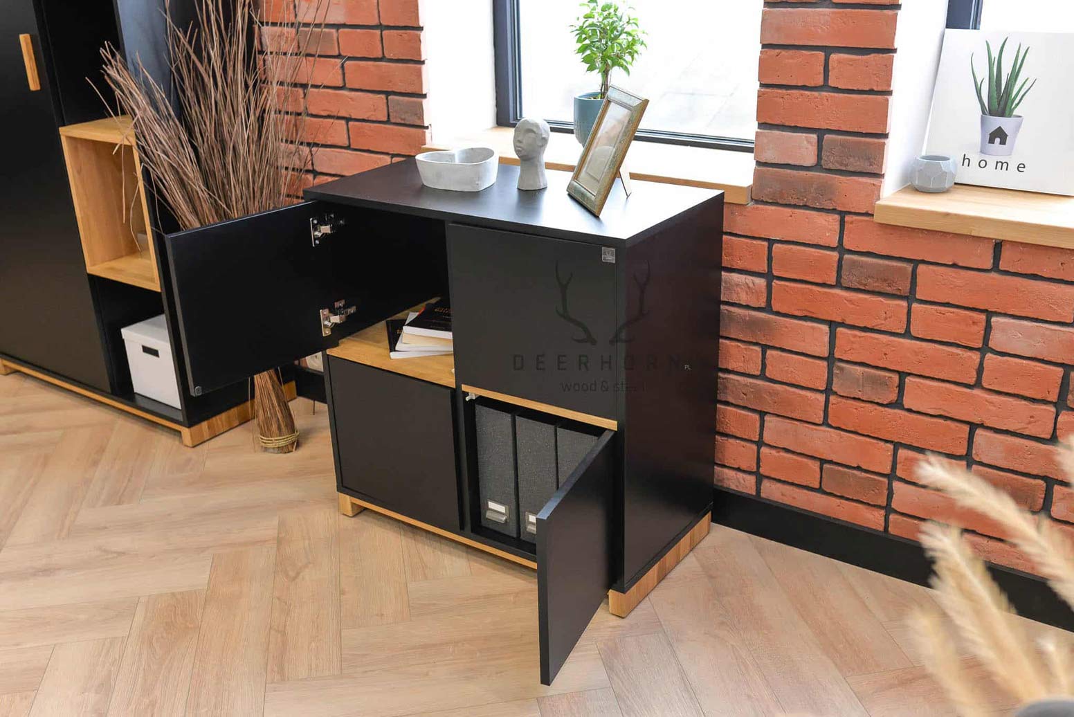 Classeur de bureau noir de la collection Modern Office commode