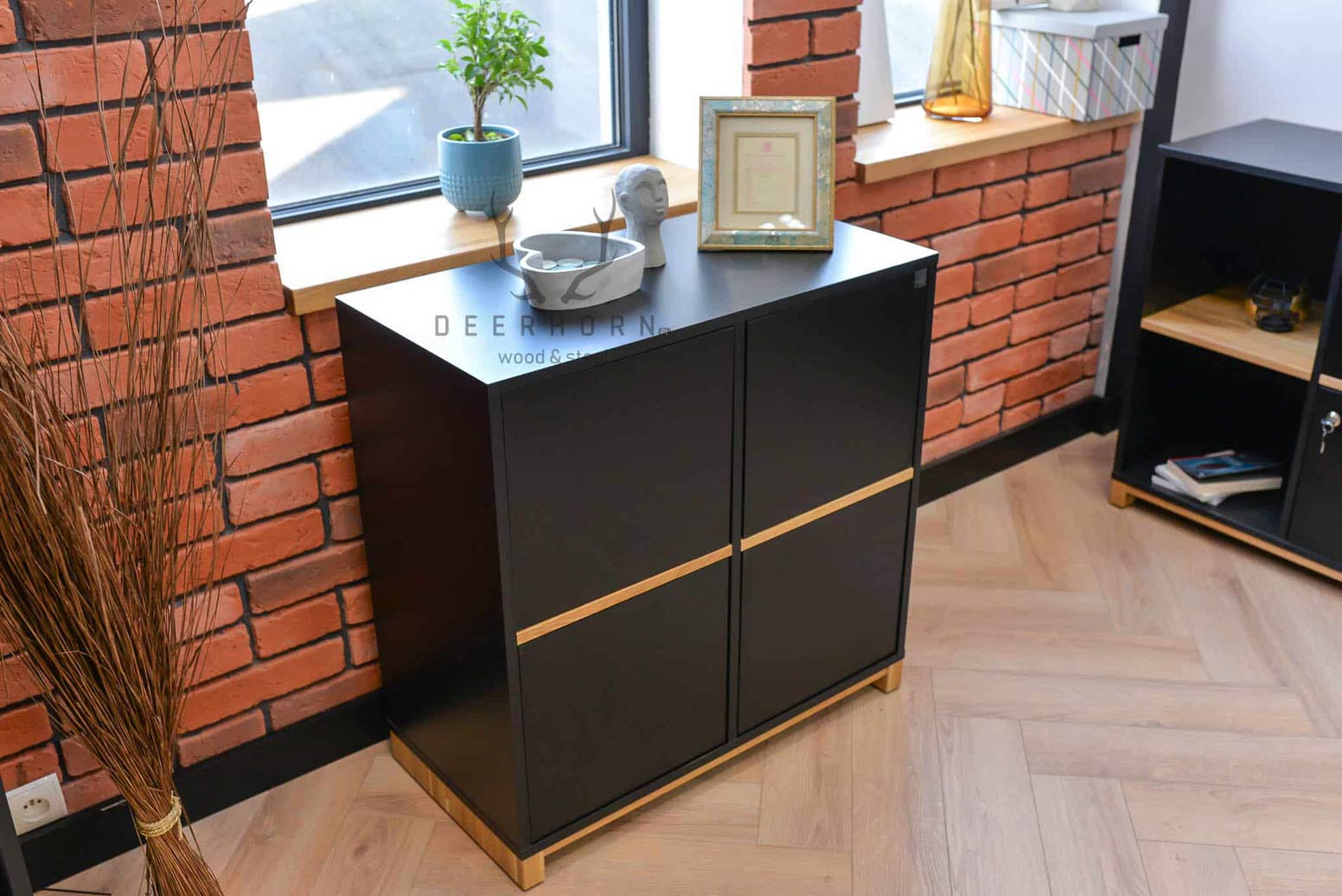 Classeur de bureau noir de la collection Modern Office commode