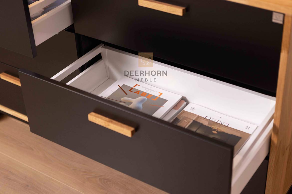 Commode en bois et métal de style industriel et loft. Largeur 140cm