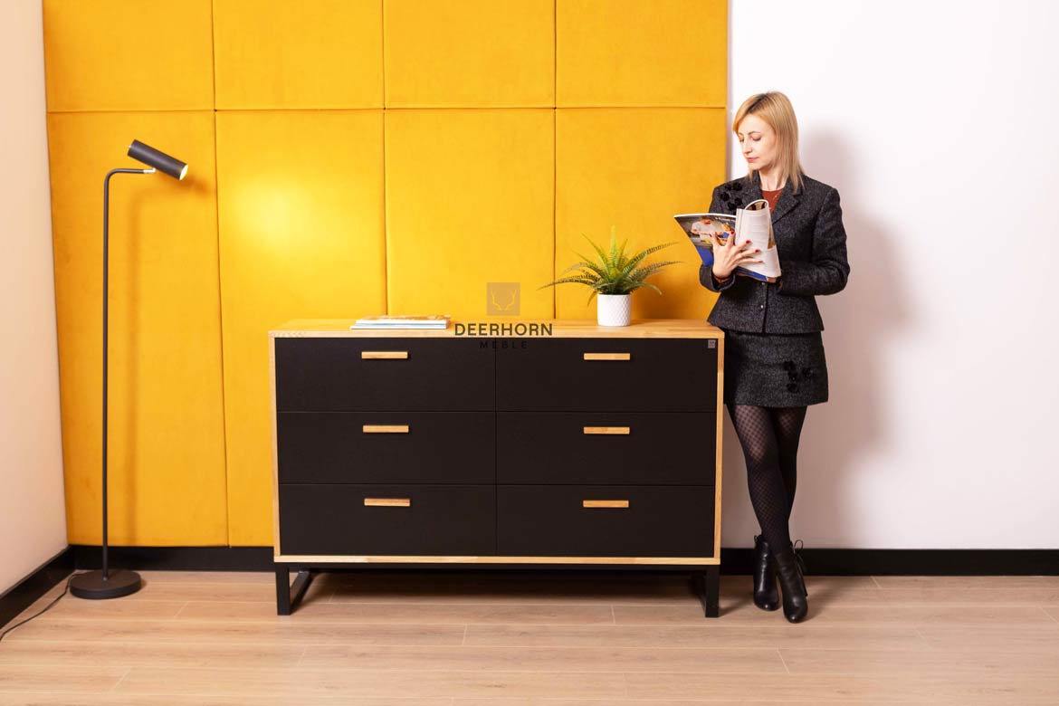 Commode en bois et métal de style industriel et loft. Largeur 140cm