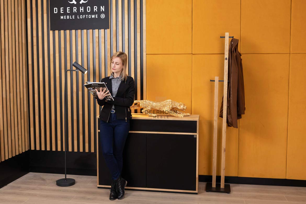 Bureau de loft noir commode étroite