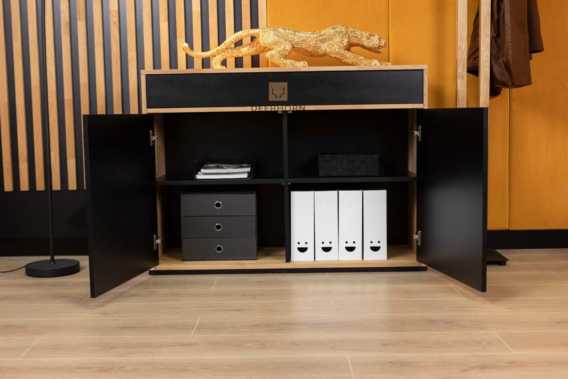 Bureau de loft noir commode étroite