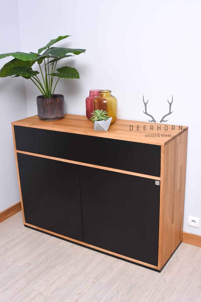 Bureau de loft noir commode étroite