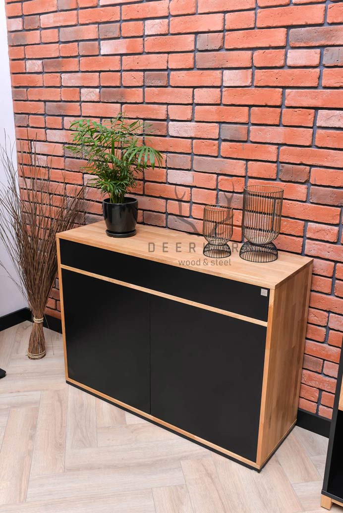 Bureau de loft noir commode étroite