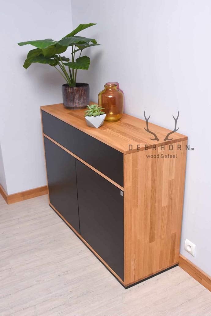 Bureau de loft noir commode étroite