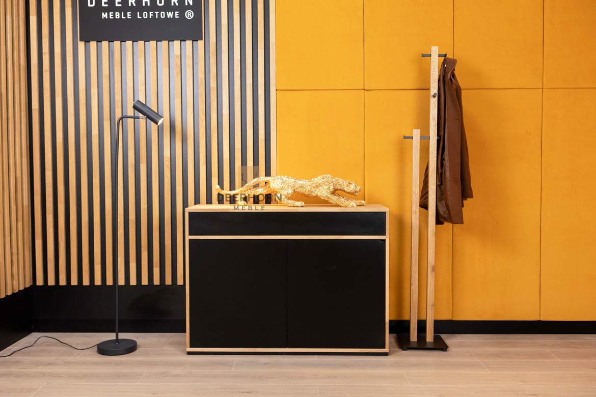 Bureau de loft noir commode étroite