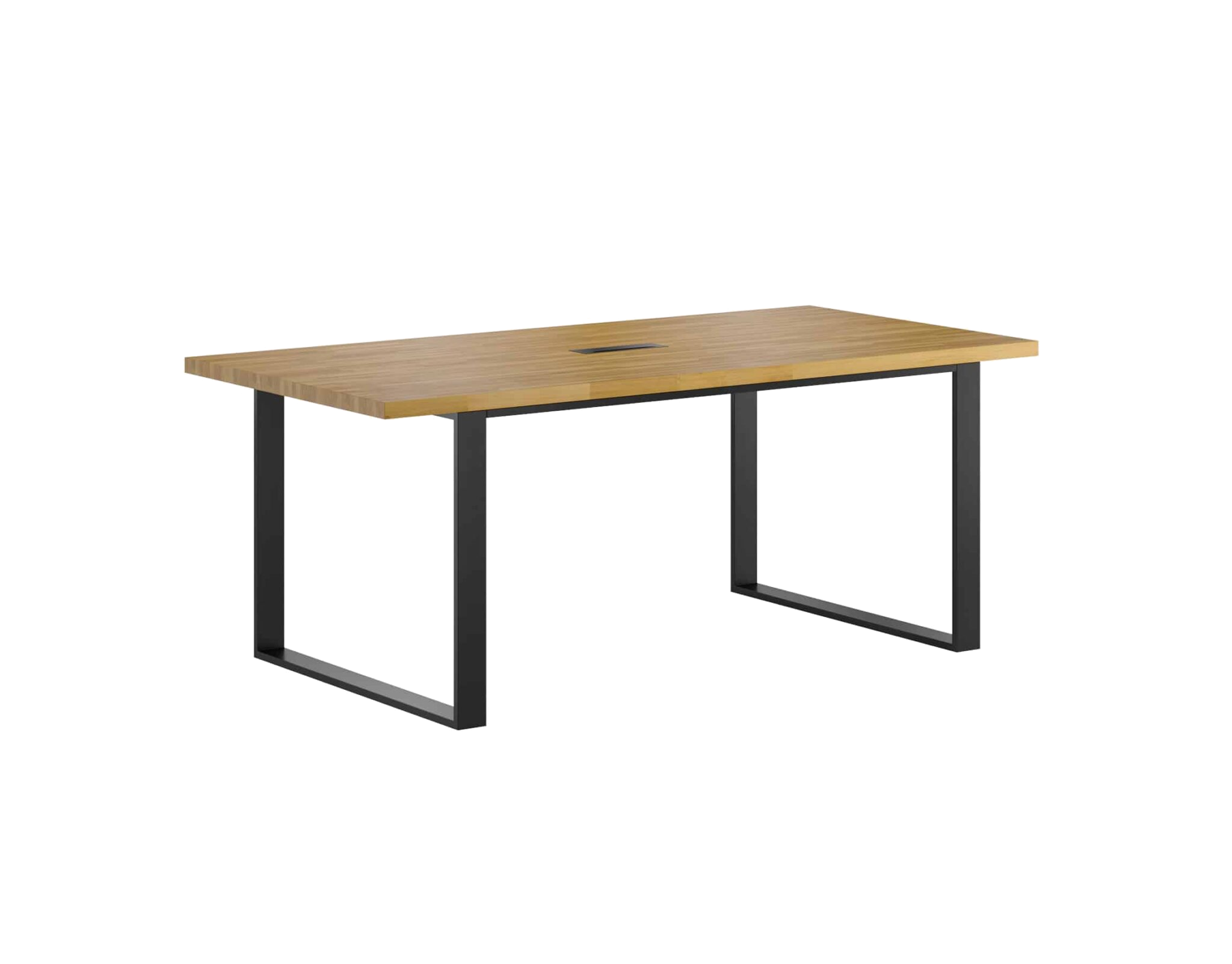 Table de conférence avec plateau en bois 200x100cm avec trou pour câble