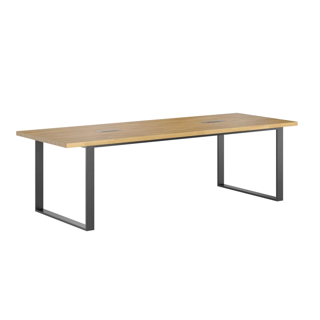 Table de conférence avec plateau en bois 270x100cm avec trous pour câbles
