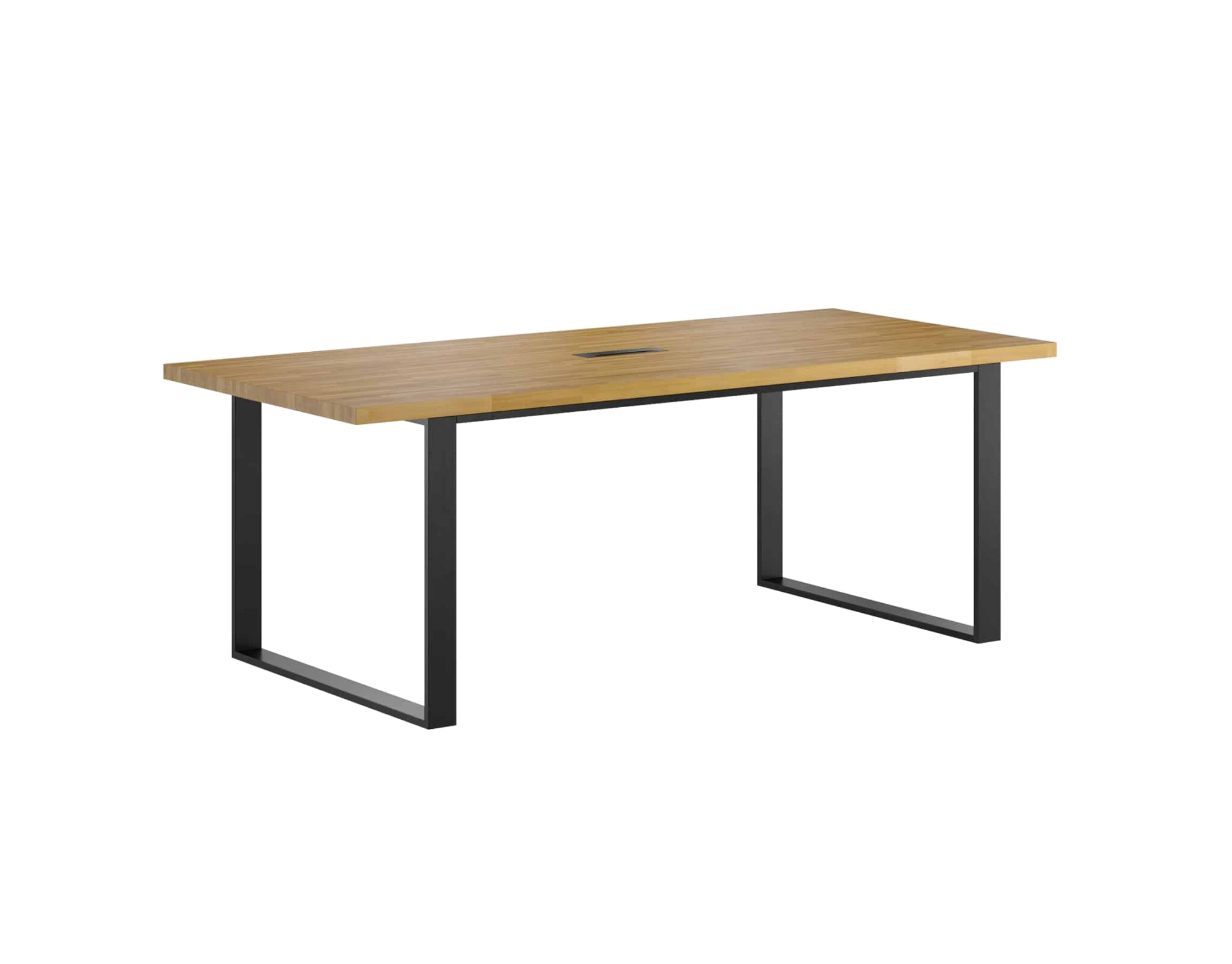 Table de conférence avec plateau en bois 220x100cm avec trou pour câble