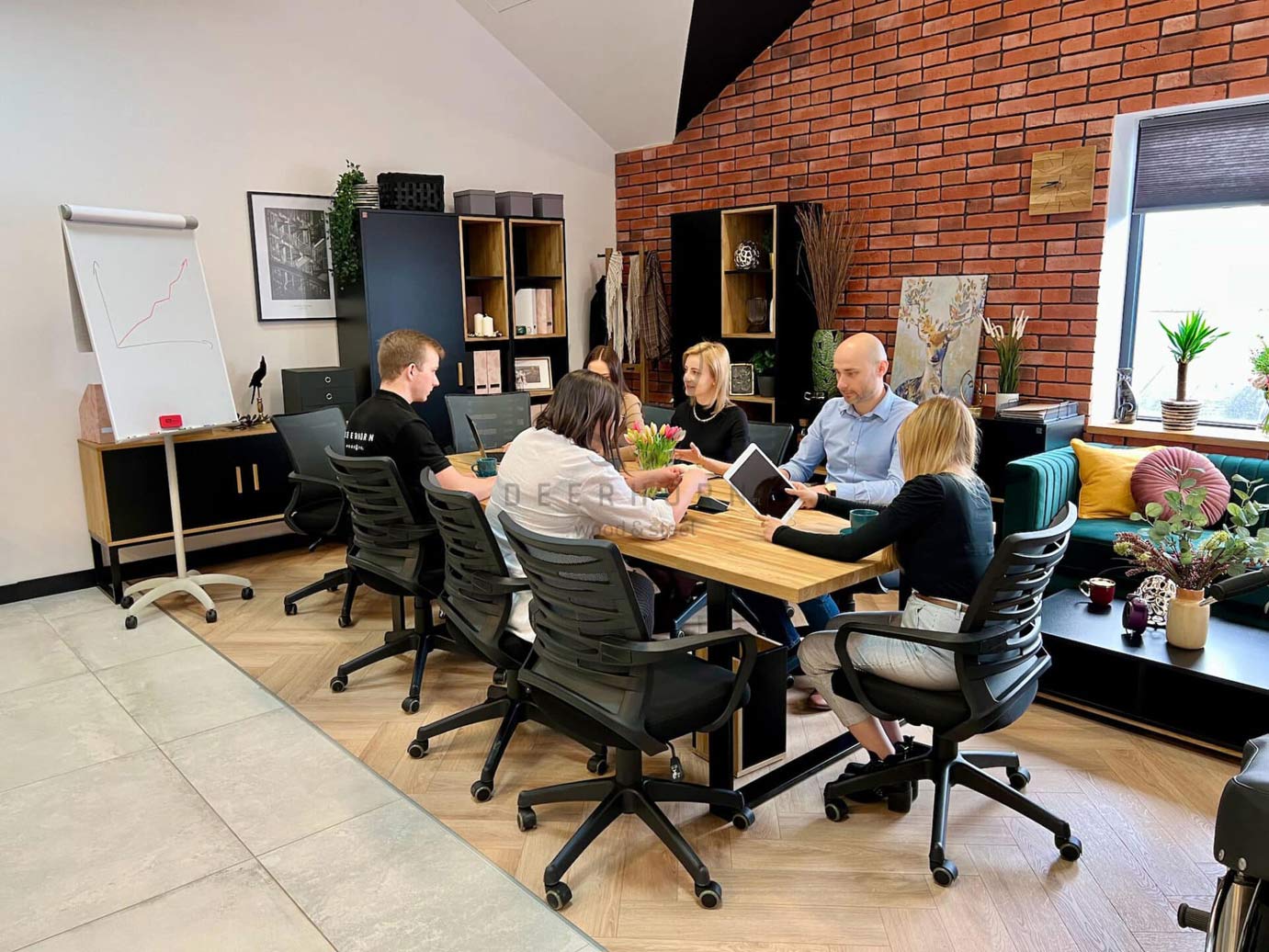 Table de conférence avec plateau en bois 250x100cm avec trous pour câbles