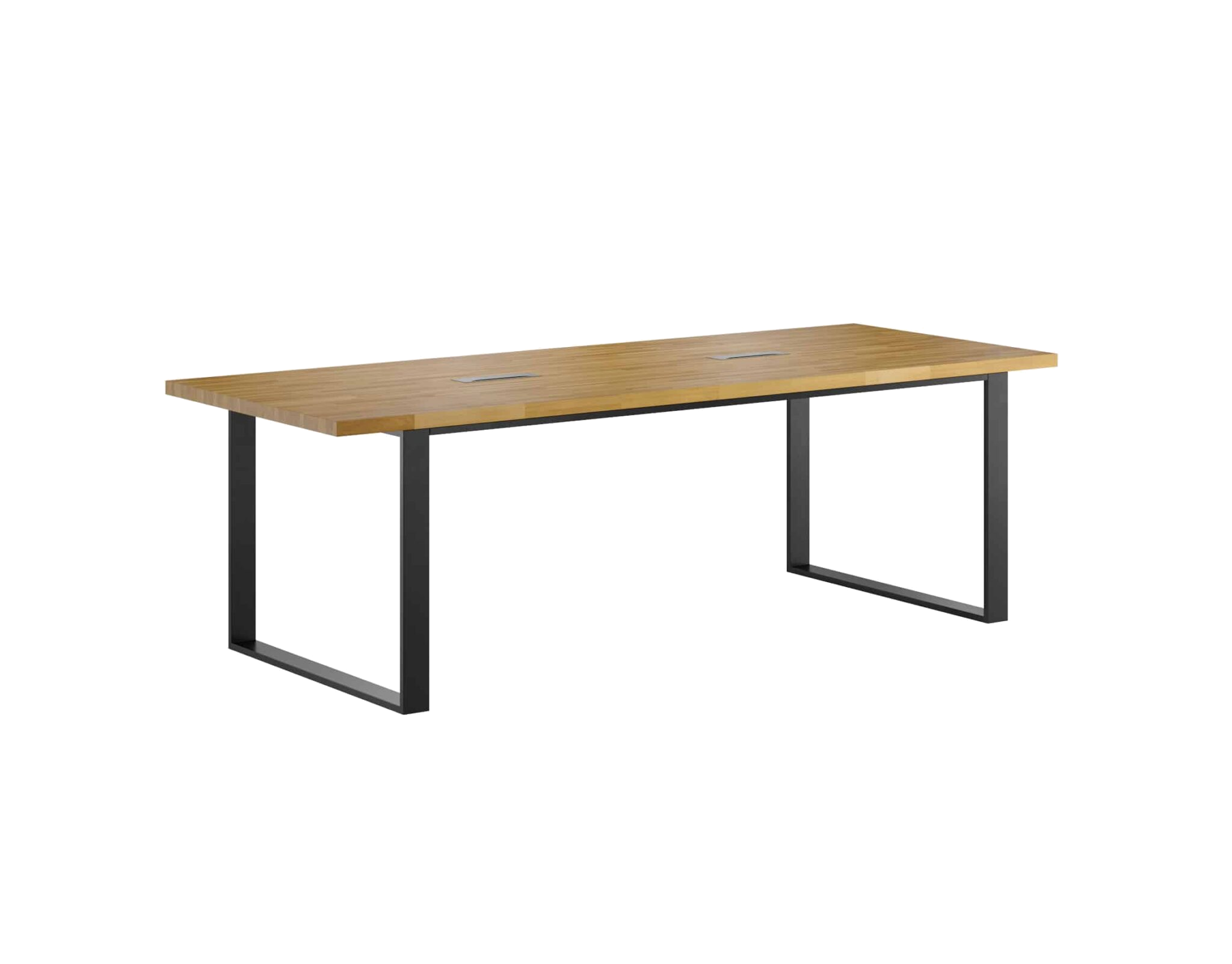 Table de conférence avec plateau en bois 250x100cm avec trous pour câbles